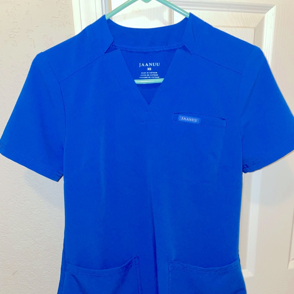 COPY - Jaanuu royal blue scrub top size XS